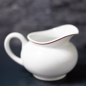 Royal Limoges white red porcelain creamer pitcher France French